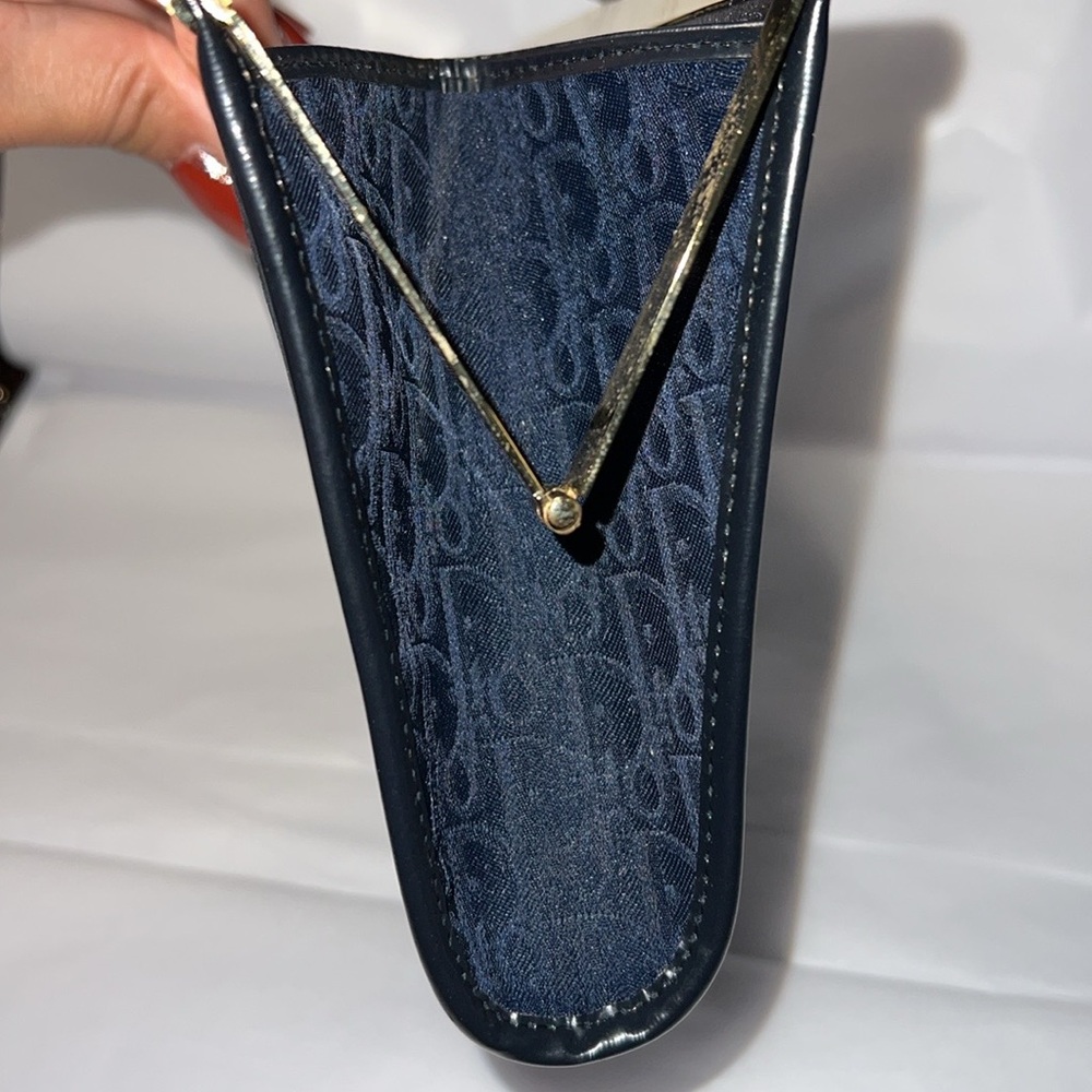 Dior Dark Navy Monogram Clutch with Gold Hardware - Picture 8 of 10